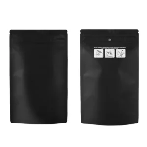BLACK | 14g Mylar Bags | Resealable Child Resistant Half Ounce Barrier Bag Packaging 14 Gram