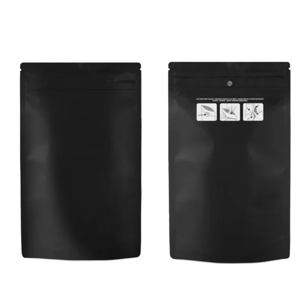 BLACK | 14g Mylar Bags | Resealable Child Resistant Half Ounce Barrier Bag Packaging 14 Gram