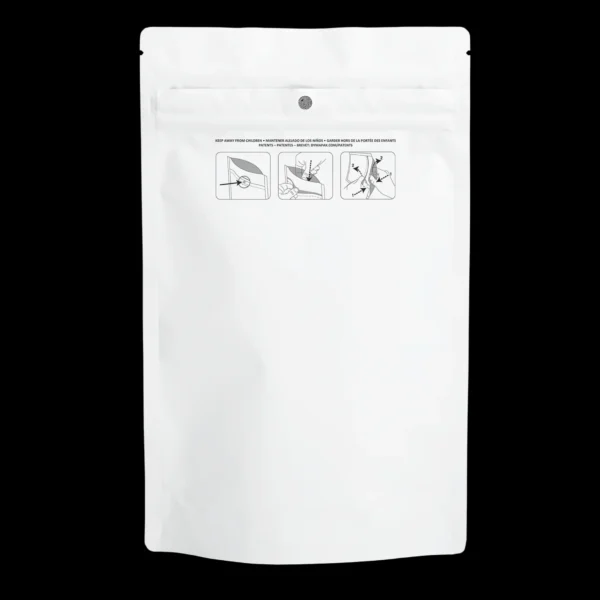 WHITE | 14g Mylar Bags | Resealable Child Resistant Half Ounce Barrier Bag Packaging 14 Gram - Image 3