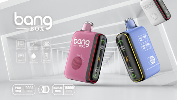 BANGBOX 9000-18000 Puffs Disposable Vape | Type-C Rechargeable | 28ml E-Liquid, 0.8Ω Mesh Coil, 13450-650mAh Cobalt Battery | Dual Firing, Side Screen with Oil & Battery Indicator | 87g