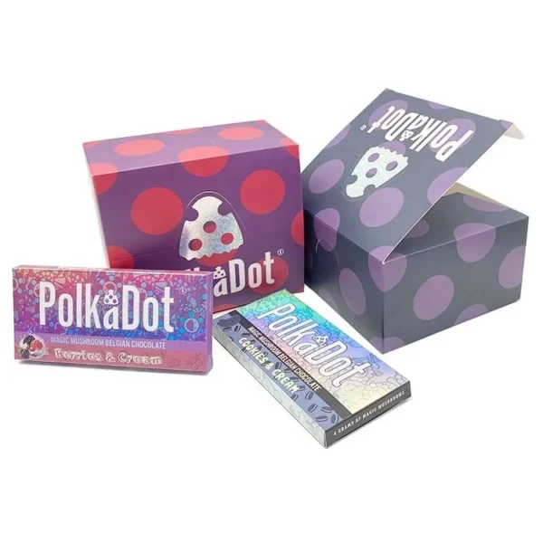 Custom Polk Mushroom chocolate bar box packaging