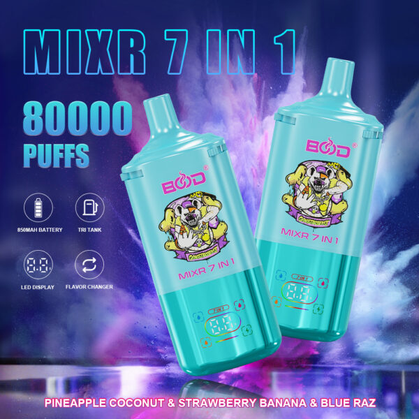 BOOD MIXR 80K 7-in-1 Rechargeable Disposable Vape, Switch Between Multiple Flavors - Image 2