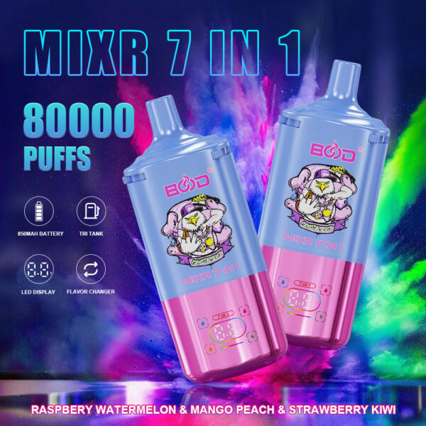 BOOD MIXR 80K 7-in-1 Rechargeable Disposable Vape, Switch Between Multiple Flavors - Image 4