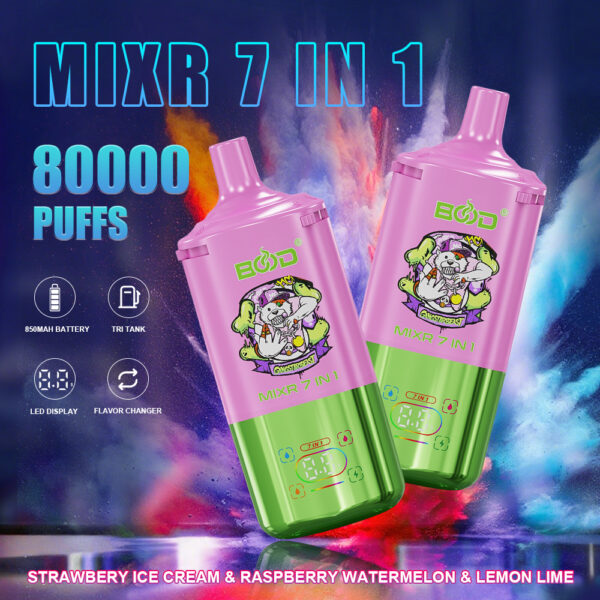 BOOD MIXR 80K 7-in-1 Rechargeable Disposable Vape, Switch Between Multiple Flavors - Image 3
