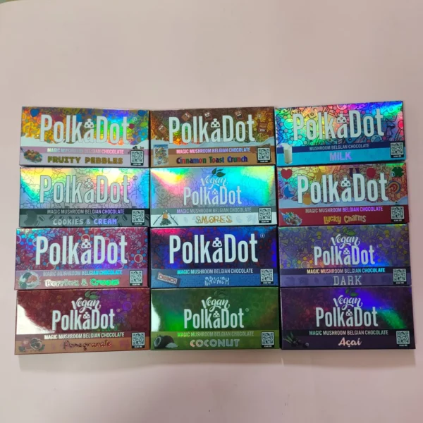 Custom-Printed-Polkadot Chocolate Packaging Cookies & Cream