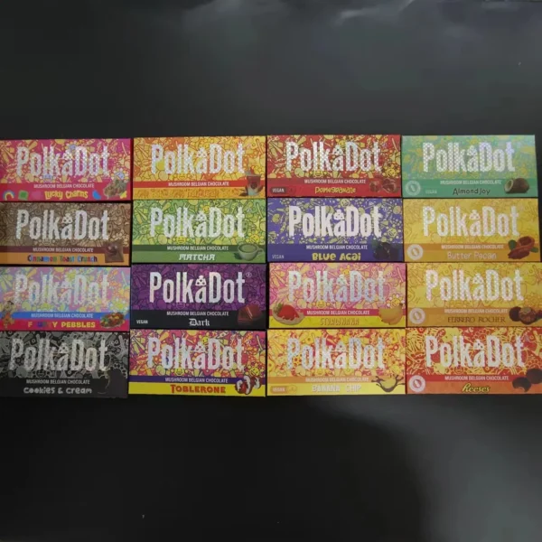 Custom-Printed-Polkadot Chocolate Packaging Cookies & Cream
