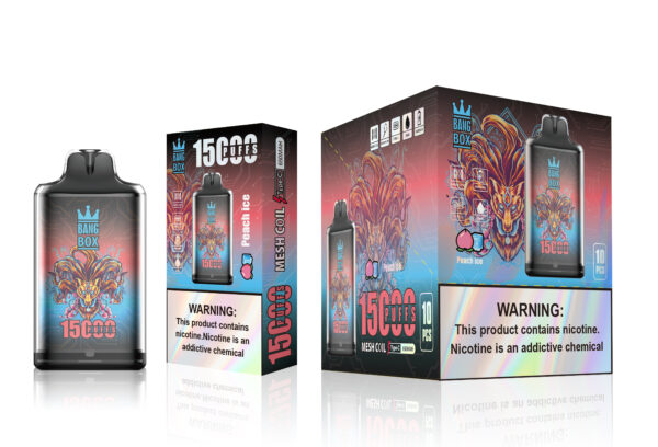 BANGBOX S1 Disposable Vape 15000 Puffs | Type-C Rechargeable | 25ml E-Liquid, 3450mAh Battery, 0.8Ω Mesh Coil | Long-Lasting, 78g, Compact 118x60x21mm - Image 3