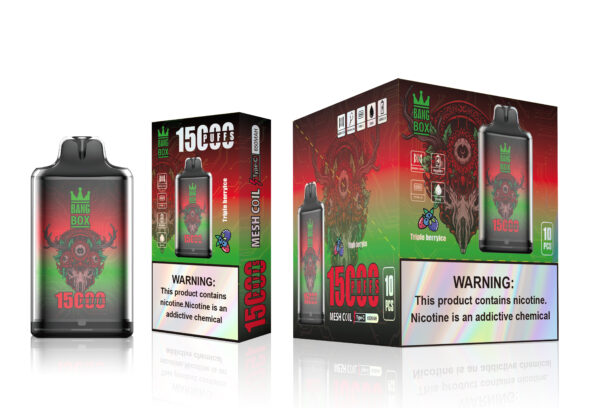 BANGBOX S1 Disposable Vape 15000 Puffs | Type-C Rechargeable | 25ml E-Liquid, 3450mAh Battery, 0.8Ω Mesh Coil | Long-Lasting, 78g, Compact 118x60x21mm